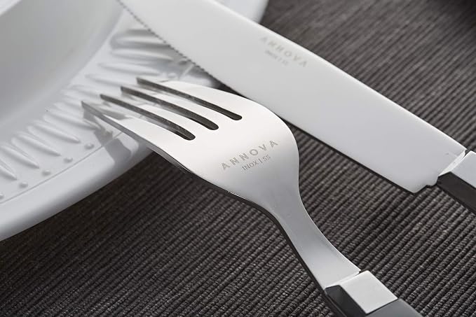 ANNOVA Silverware Set, Retro/Rivet Colorful Stainless Steel Tableware Kitchen Flatware Set Utensils, Includes Dinner Knives, Forks, Spoons, Salad Forks & Dessert Spoons (Gray, 20 Pieces)