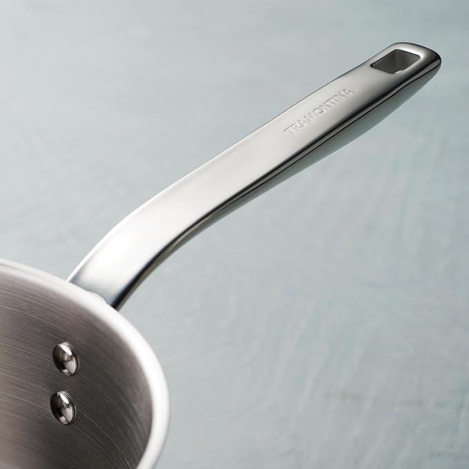 Tramontina Tempo Tri-Ply Base Stainless Steel 3-Qt Sauce Pan with Lid | Induction-Ready Saucepan, Oven-Safe, Dishwasher-Safe