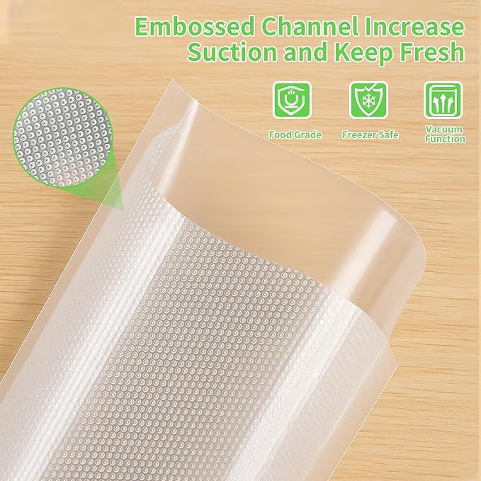 MakMeFre 2Pack Vacuum Sealer Bags Rolls 8"x50' for Food Storage | BPA Free Food Grade,Commercial Grade,Customized Size,Heavy Duty Food Sealer Bags Rolls,Great for Sous Vide Vacuum Sealer