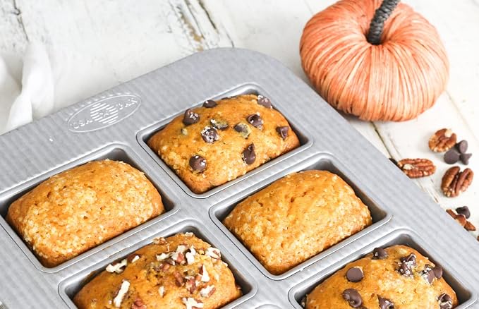 USA Pan Bakeware Nonstick Mini Loaf Pan, 8-Well