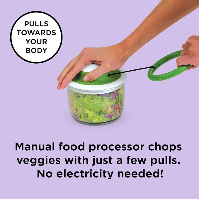 Chef'n VeggiChop Hand-Powered Food Chopper (Arugula), 5.5" x 5.5" x 5"