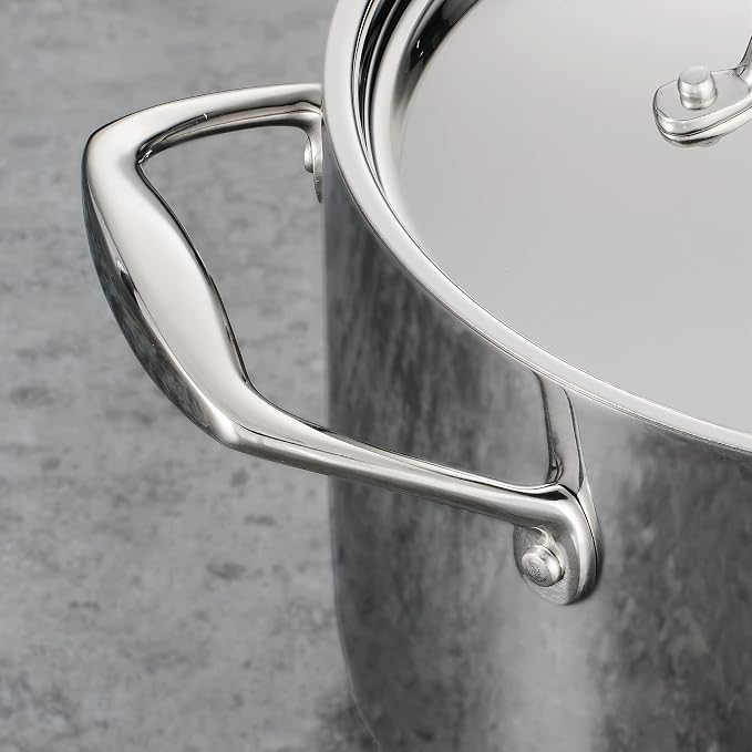 Tramontina Signature Tri-Ply Clad Stainless Steel 4-Quart Sauce Pan | Induction-Ready Large Saucepan with Lid, Dishwasher-Safe, NSF-Certified, Made in Brazil