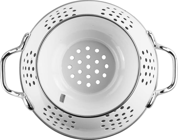 Calypso Basics by Reston Lloyd Powder Coated Enameled Colander, 1.5 Quart, White