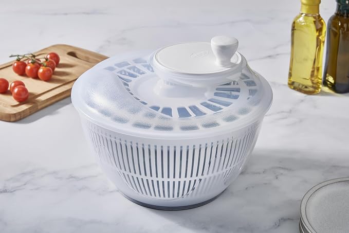 Kitchen Details 2-Piece Salad Spinner Large Capacity Lettuce Spinner Vegetable Washer | 4.75 Liter Produce Dryer | Multi-Use Colander System