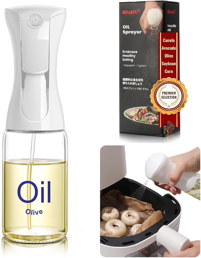 oil spray Premium 150ml Glass. Fine Mist Spray Bottle for Air Fryer, Olive Oil, Healthy Nonstick Frying, Commercial & Home Kitchen Use (150ml Glass bottle 886)
