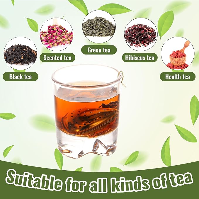 Sumind 25 Pcs Heart Tea Strainer Stainless Steel Ball Infuser Loose Leaf Steeper Interval Diffuser Mesh Filters with Extended Chain Hook for Cup Bottle Tea Party Wedding Bridal Shower(Gold)