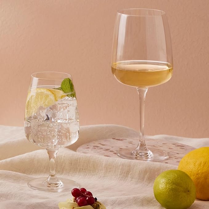 Krosno Water Glasses Set of 4, 11.2 oz, Modern Collection | Stemmed Drinking Glasses, Goblets, Lead-Free Crystal Glassware, Juice Glasses, Water Glass Set, Dishwasher Safe