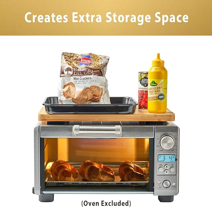 Cutting board Compatible with Breville BOV450XL Mini Smart Toaster Oven, Accessories for Countertop Oven, With Heat Resistant Non-Skid Silicone Feet, Creates Storage Space, Protects Cabinets Cupboard