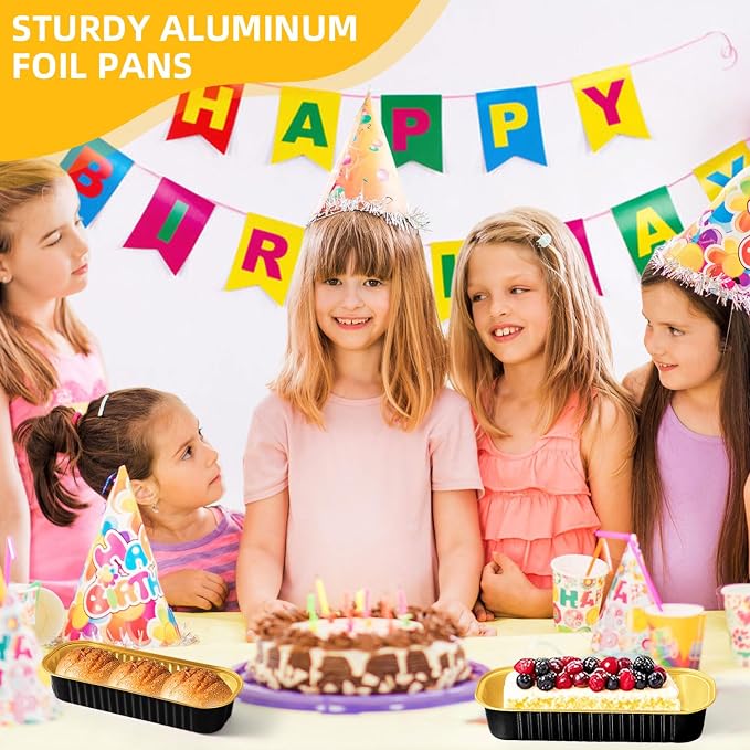 Mini Loaf Pans with Lids and Spoons Sealing Sticker,6.8oz Cake Pans for Baking Disposable Aluminum Foil Pink/Red cake pan (30, Black Gold)