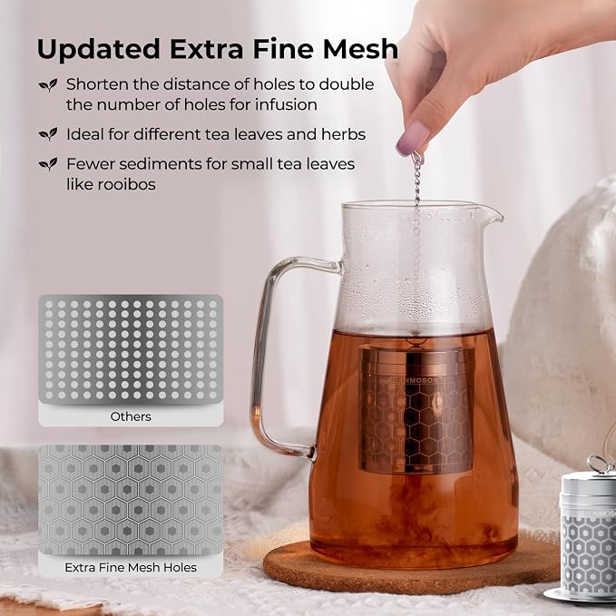 2 Pack Large Tea Infuser for Loose Leaf Tea & Spice Ball 2”x2.8” | Stainless Steel Tea Strainer Fine Mesh Large Tea Ball for Loose Leaf Tea Steeper for Teapot Pitcher Cup Mug Bottle Kettle