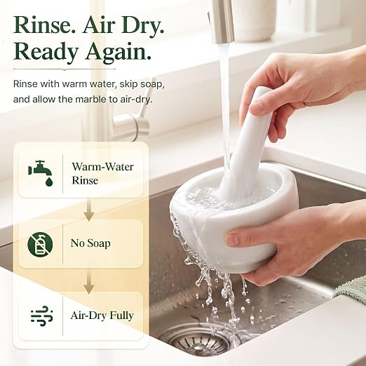 Flexzion Marble Mortar and Pestle Set - Solid Granite Stone Grinder Bowl Holder 5.5 Inch for Guacamole, Herbs, Spices, Garlic, Kitchen, Cooking, Medicine (White) | Crush Herbs, Garlic and Spices or Make Guacamole; The 1-1/4-Cup Bowl Has Thick Walls and...