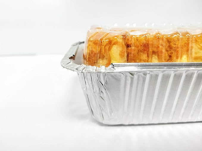 Disposable Loaf Pan with Lid for Baking - 1.5 Lb Disposable Bread Pans - Meatloaf Pans – 50 Aluminum Foil Pans and 50 Clear Lids - Perfect for Baking Cakes, Bread, Meatloaf… | 50 Pack, To-Go Loaf Tins with Clear Lid for Bakery Sales packaging, and Home...