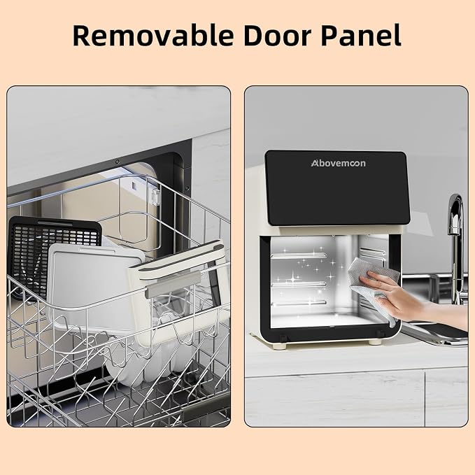 10 QT Beige Air fryer Oven & Multifunctional Digital Rotisserie | Removable,Easy to clean,Glass,Visible window Dehydrator,Convection Oven,Touch Screen Presets Fry,LED Display,Roast,Bake,400F