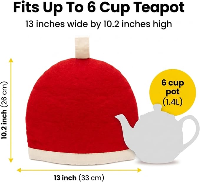 Glaciart One Wool Teapot Cozy Kettle Cover | Dome Shaped Large Tea Cosy, Kettle or French Press | Handmade & Needle Felted from Natural Wool | Warms Up to 2 Hours | Great as Gift