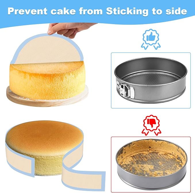 LynxLink Silicone Springform Pan Protector with Baking Mat Set for 9 inch Cheesecake Pan,Baking Pan,Cake pan - Cheesecake Water Bath Protector and Prevent Cake from Sticking to Bottom and Side