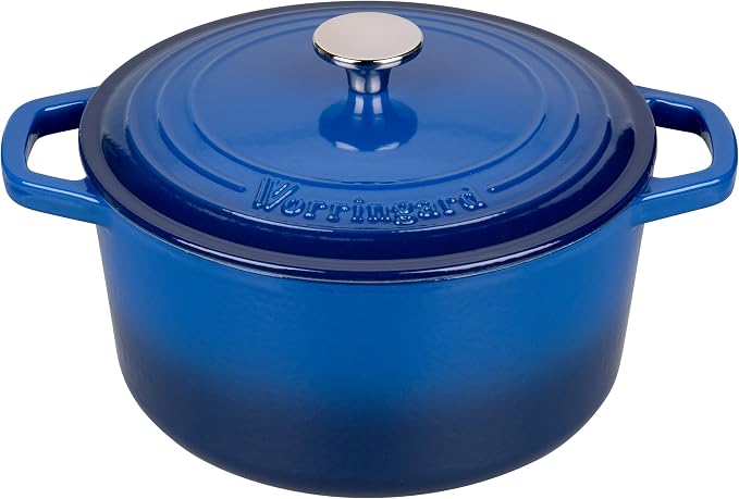 Enameled Cast Iron Dutch Oven Pot with Lid, for Bread Baking, Round Bread Oven- include Sourdough Bread Baking Supplies Set, 4.5QT, Blue