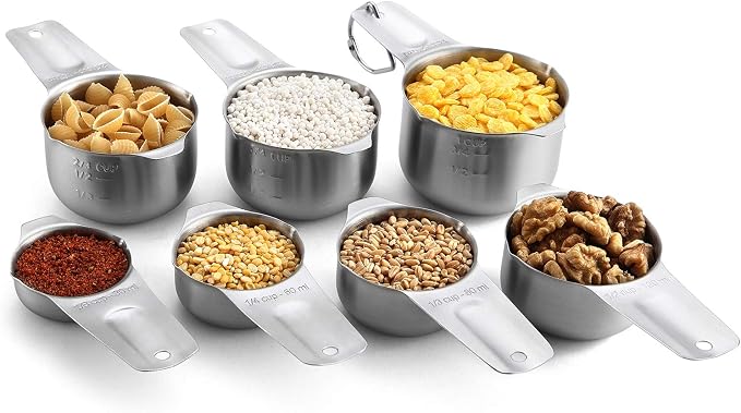 Spring Chef Stainless Steel Measuring Cups and Spoons Set of 20 w/Leveler | Nesting Metal Measuring Cups for Kitchen & Rectangular Teaspoon & Tablespoon Measuring Spoons for Dry and Liquid Ingredients