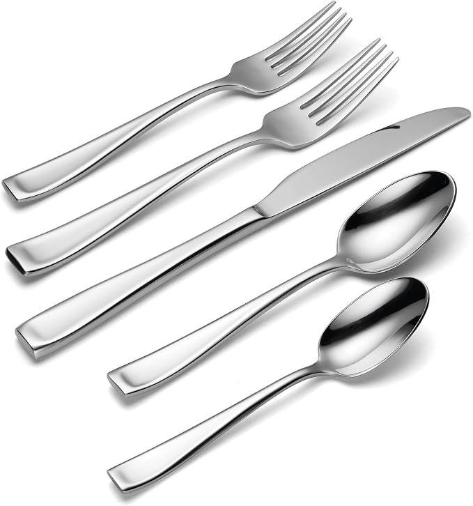 Oneida Moda 20-Piece 18/10 Silverware Set for 4, Flatware | silver, dishwasher safe | includes knives, forks, and spoons | heavy duty, cutlery set for kitchen and dining, utensil set