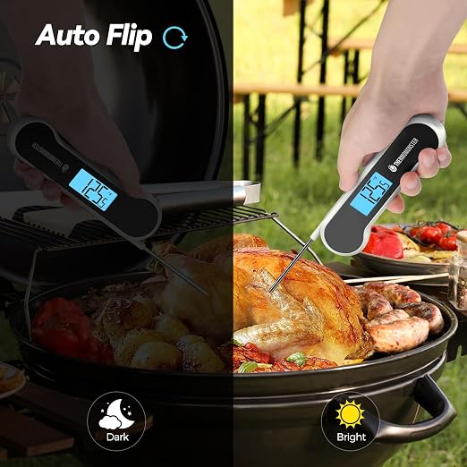 0.5 Sec Instant Read Meat Thermometer Digital with ±0.5℉ Precision, White | Food Thermometer for Cooking Kitchen Gadgets, Oven Grill Candy BBQ Essentials Accessories, Gifts for Him Dad Men Birthday