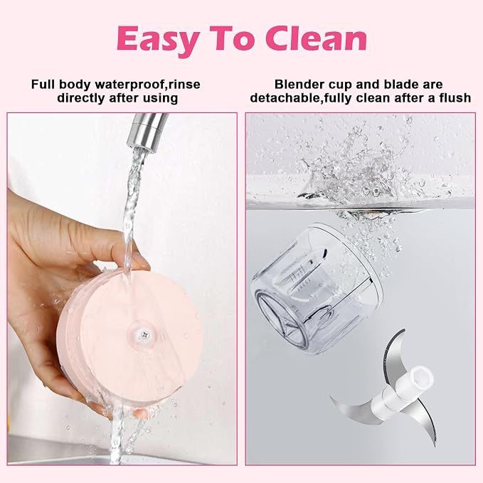 Electric Garlic Mincer, 250ML Small Onion Chopper USB | Portable Mini Food Processor for Vegetable Chopper Garlic Ginger Chili Veg, Pink
