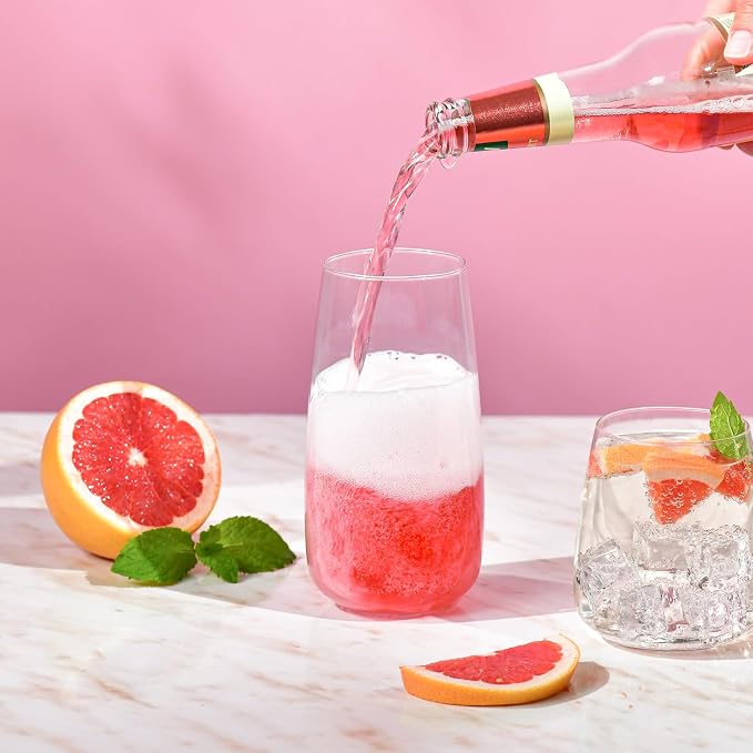 KROSNO Water Glasses Set of 6, 15.9 oz, Modern Collection | Drinking Glasses, Lead-Free Crystal Glassware, Juice Glasses, Water Glass Set, Dishwasher Safe, Made in Europe