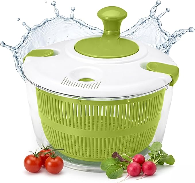 Salad Spinner-Lettuce Spinner, 5QT | Best Fruit Washer, Spinner Bowl, Easy-Spin Handle