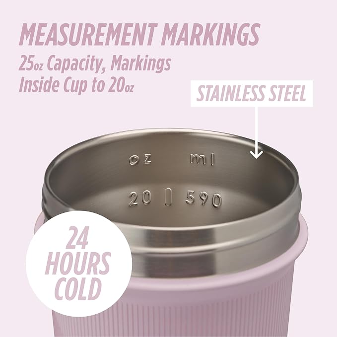 BlenderBottle Sport Sleek Stainless Steel Shaker Bottle 25 oz Stripes