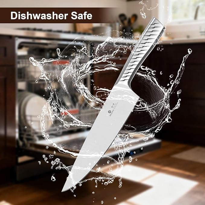 imarku 14-Piece Knife Set. Pro power, home ease | Self-sharpening builds skill. Razor-sharp high carbon steel. Grip boosts confidence. Steady, non-slip prep.