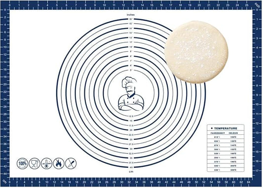Dough Mat Silicone Baking Mats for Rolling Pastry Kneading Sheet Sourdough Bread Baking Supplies Blue 28x20"0.45mmT