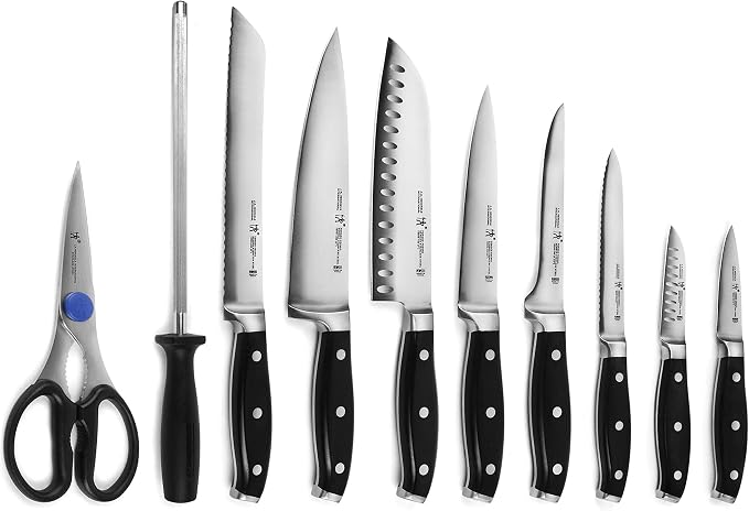 J.A. Henckels Knife Set - 19 Piece - International Forged Premio Series with Cherry Block