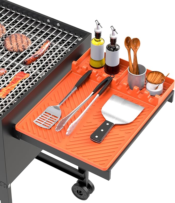 Silicone Grill Mat Compatible with Blackstone, BBQ Griddle Tool | Heat Resistant Silicone Spatula Rest, Protects Countertops for BBQ Griddles, Outdoor Kitchens and Cooking, Gifts for Men