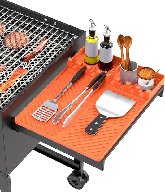 Silicone Grill Mat Compatible with Blackstone, BBQ Griddle Tool | Heat Resistant Silicone Spatula Rest, Protects Countertops for BBQ Griddles, Outdoor Kitchens and Cooking, Gifts for Men