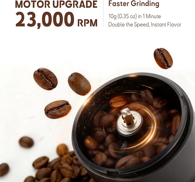Portable Electric Burr Coffee Grinder -38 External Grind Settings - 1.7X Faster Grinding-Conical Ceramic Burrs&2000mAh Battery-Espresso Grinder for Travel, Camping, Home,Office