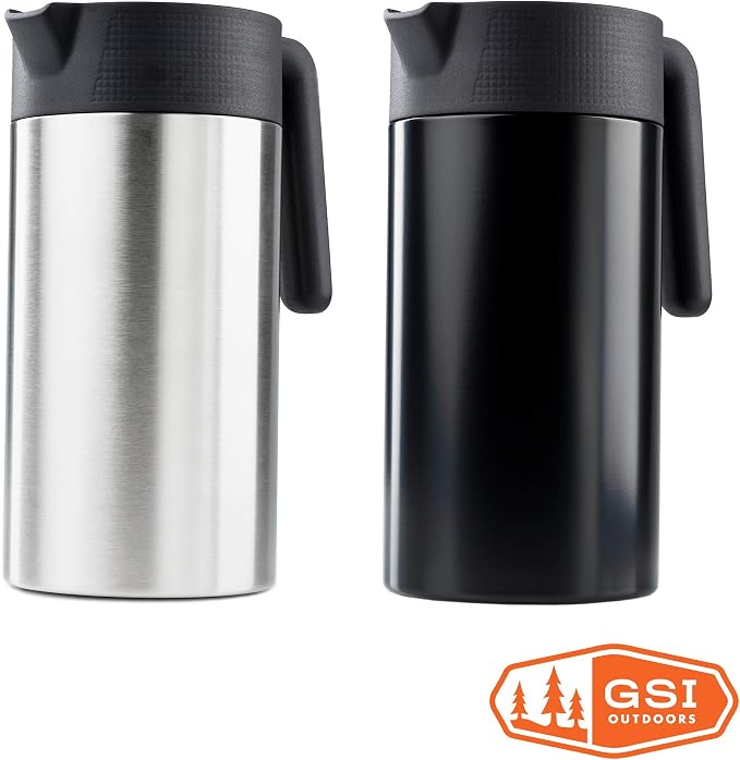 GSI Outdoors Glacier Stainless JavaPress, 30 fl oz, French Press Mug