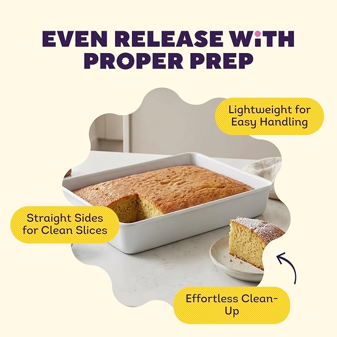 Wilton Aluminum Rectangular Sheet Pan, Made Without PFAS, 9 x 13 in. | Natural Anodized Aluminum, Even Heating & Rust-Resistant, Perfect for Sheet Cakes, Roasting & Classic Rectangular Baking