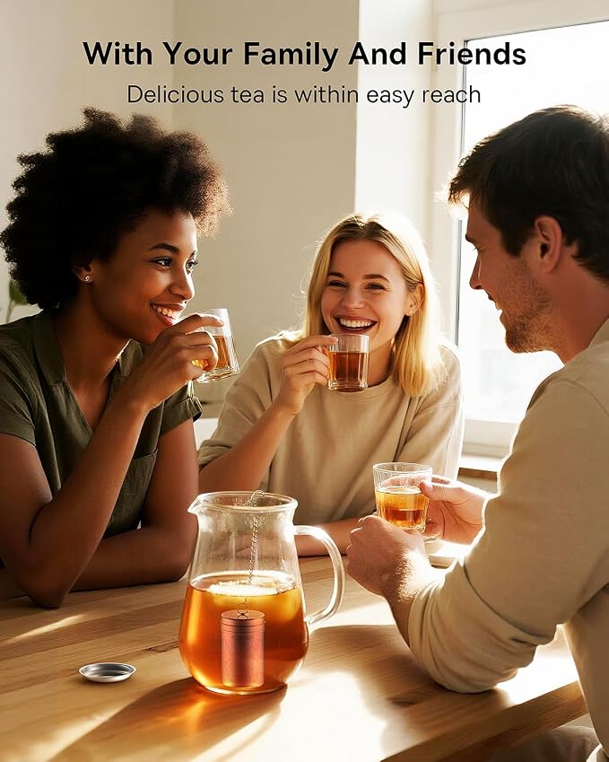House Again 2 Pack Tea Strainers for Loose Tea, Extra Fine Mesh Tea Infuser, Updated Slim Threaded Lid & 304 Stainless Steel, Tea Ball Filter Bags Diffusers, Loose Leaf Tea Steeper for Brew Spices