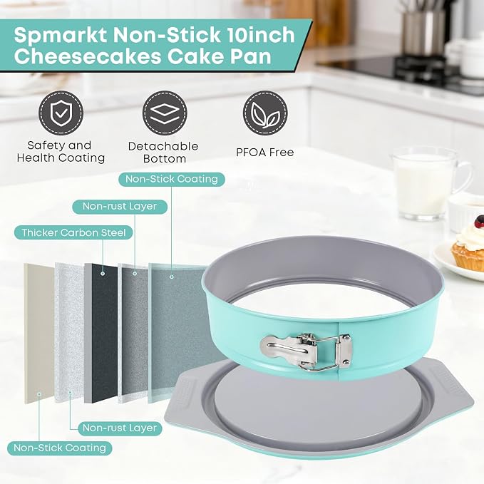 10" Springform Pan, Leakproof Groove-Seal, Nonstick Carbon Steel