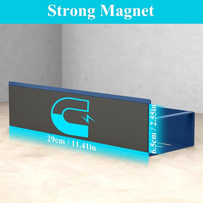 Metal Magnetic Spice Rack for Refrigerator Royal Blue, 4 Pack | Magnetic Shelves Heavy Duty for Fridge in Kitchen, Seasoning Storage Organizer, For Oven Washer and Dryer, For Heavier Items