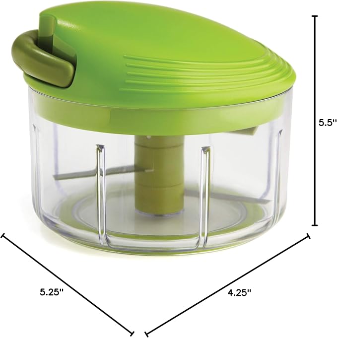 Kuhn Rikon Pull Chop Chopper/Manual Food Processor with Cord Mechanism, Green, 2-Cup