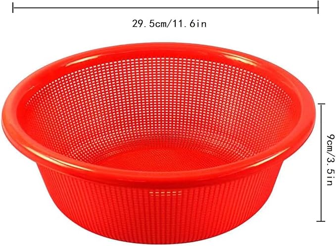 8 pcs Plastic Wash Basket Round Perforated Colander Wash Vegetables and Fruits Drain Cooked Pasta Kitchen Essentials Food Strainer Basket Strainer Kitchen Blue pink green red