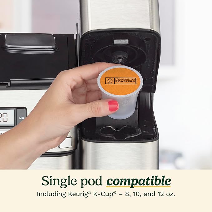 Cuisinart Coffee Maker, 2-in-1 Grinder/Brewer, Single Serve 8/10/12 oz | Grind & brew coffee machine with 12-cup glass carafe, drip-free spout, pod compatibility & 40-oz reservoir, SS-GB1