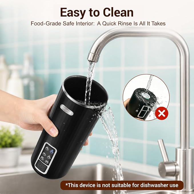HOTSPIRE Milk Frother and Steamer, 6-in-1 Electric Milk Frother, Automatic Hot & Cold Foam Maker, Stainless Steel Nonstick Interior, 8.5oz, for Latte, Cappuccino