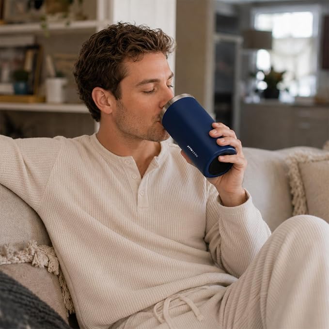 NESTALLY Crafted 20oz Stainless Steel Insulated Tumbler with Lid,Navy Blue | Stainless Steel Double Wall Vacuum, BPA Free,Travel Coffee Mug Keeping Drink Cold & Hot,Gifts for Women Men Her Him