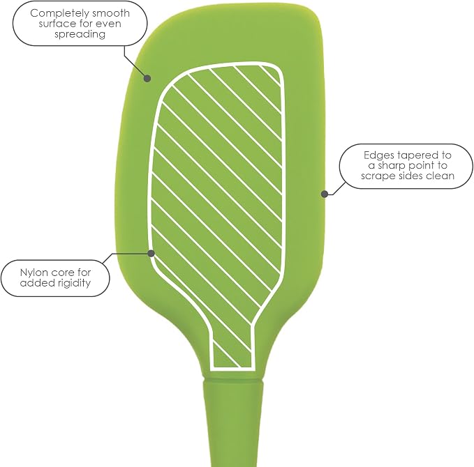 Tovolo Flex-Core Silicone Spatula with Stainless Steel Handle (Charcoal) - Kitchen Utensil & Gadget Essential for Baking, Cooking, Grilling, Apartment, & New Home / BPA-Free & Dishwasher-Safe
