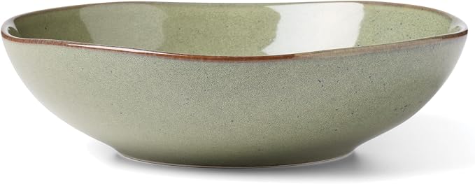 Oneida Organic Shades Sage Green Stoneware 2-Piece Serving Platter Set | dishwasher safe, microwave safe | includes platter and serving bowl | 44oz, food tray, gift for women