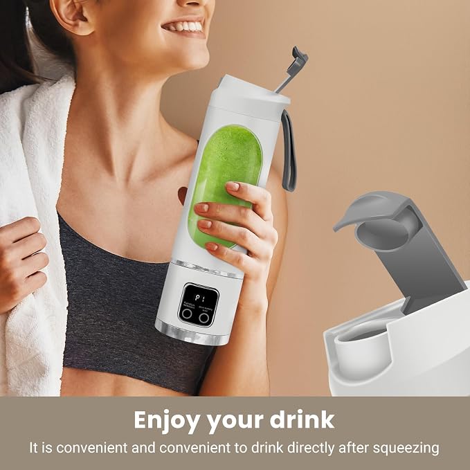 Portable Blender for Smoothies, 500ML USB-C Rechargeable | Personal Blender Cup with 12-Blade Mixer, Mini Smoothie Maker for Protein Shakes, Gym, Office, Travel and Home
