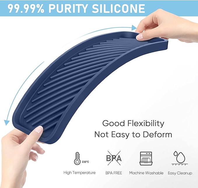 EG-SIPRO Silicone Sink Organizer Tray, 2-Pack, SASA Color, Unisex | Silicone Soap/Sink/Drip Tray, Kitchen Sink Organizer, Small Mats for Counter, Soap Dish Tray, Dishwashing Accessories