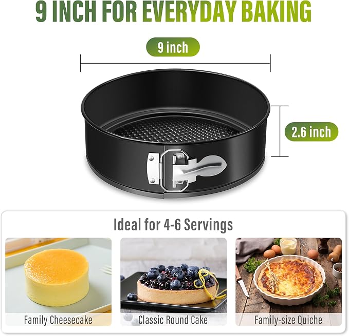 Vakoo 9 Inch Springform Pan - Nonstick, Leakproof Cheesecake Pan for Baking, Easy Release, No Parchment Paper Needed