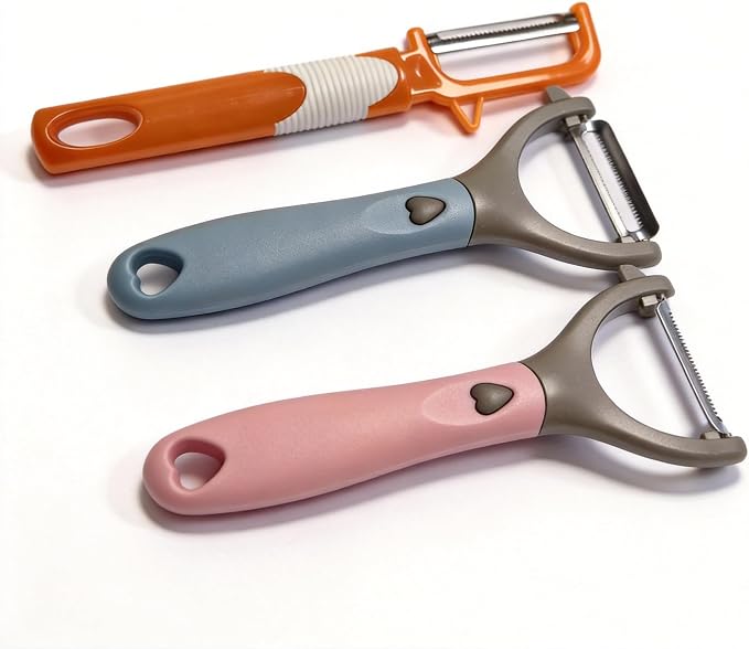 3Pack Carrots Potato Vegetable Peelers for Kitchen fruit Y Peeler for Apples with Carbon Steel Blade