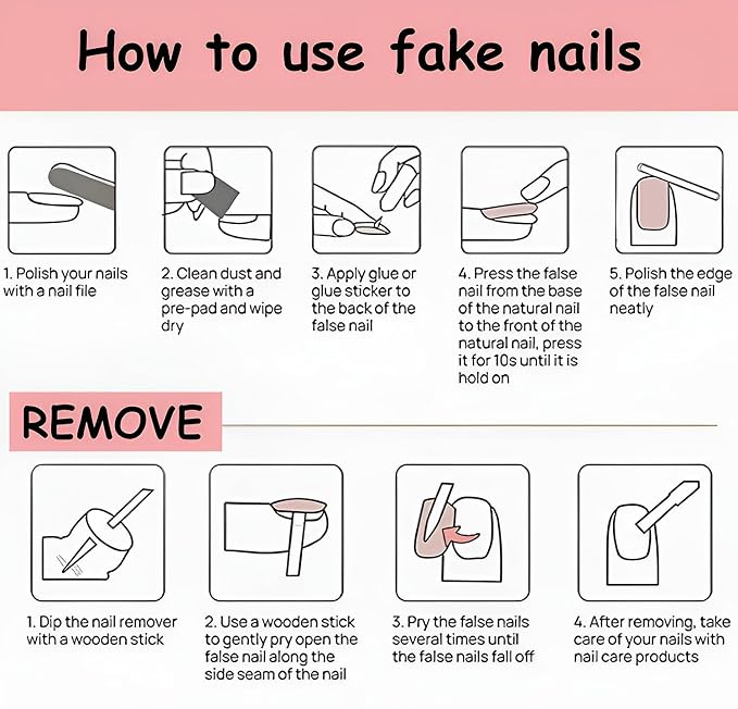 Short Almond Press On Nails French Fake Nails With Stripe Polka Dot Designs | Brown Pink Stripe False Nails Acrylic Nails Press Ons Glossy Stick On Nail Reusable Glue On Nail For Women 24Pcs